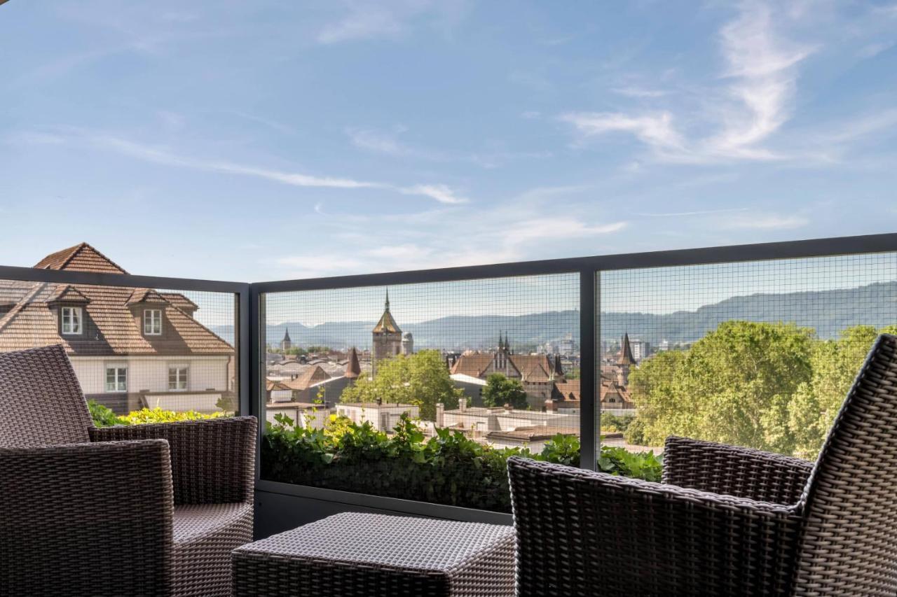 Zurich Marriott Hotel Exteriér fotografie View from the rooftop terrace